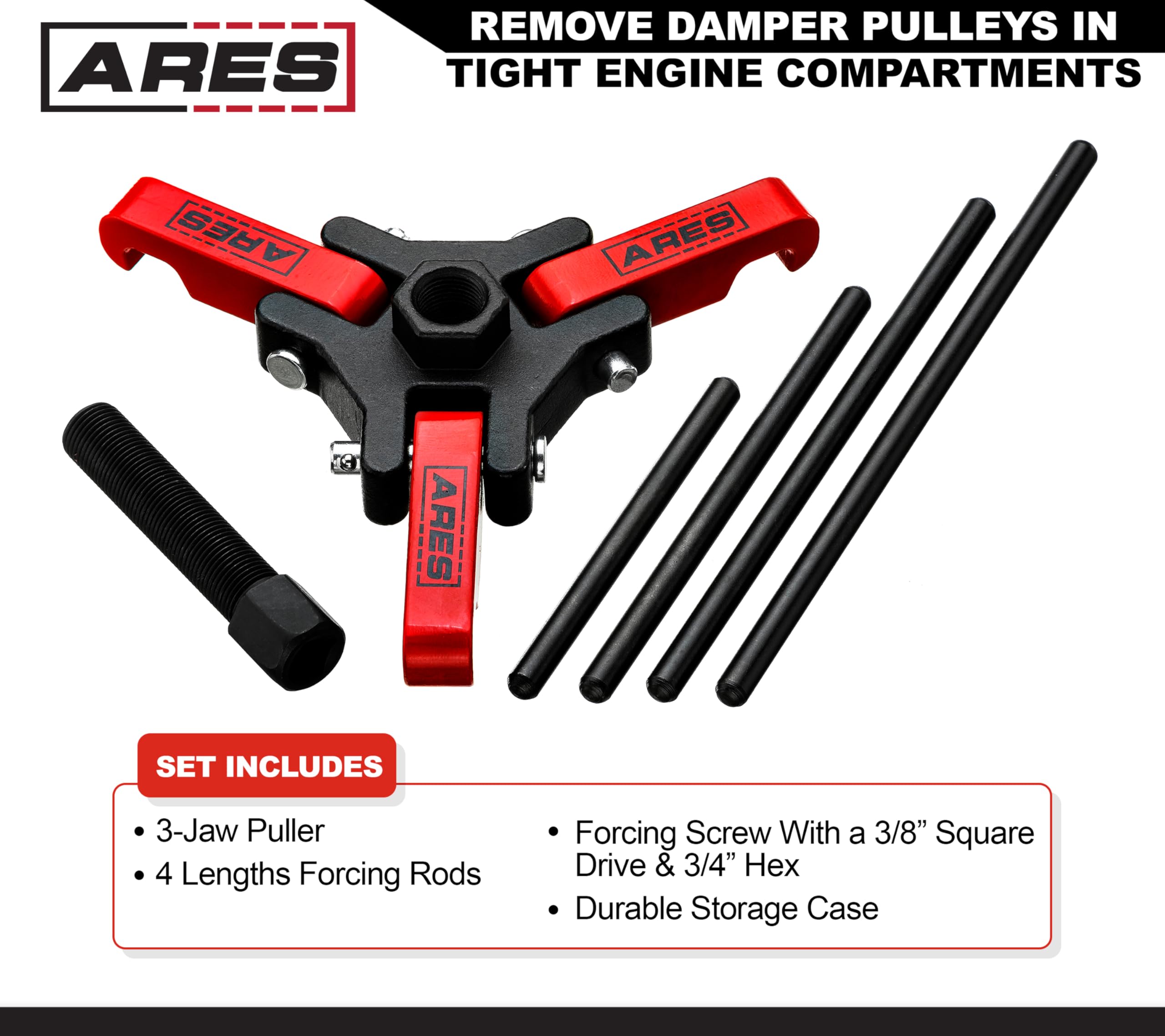 ARES forcing rods extended for precise alignment during the pull.