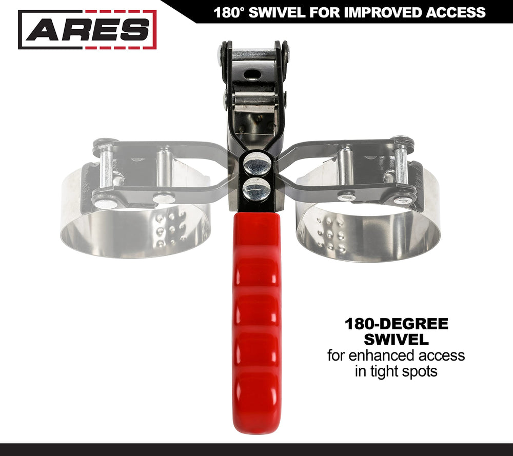 ARES swivel oil filter wrench extra large 121-133mm tackles stubborn filters with ease.