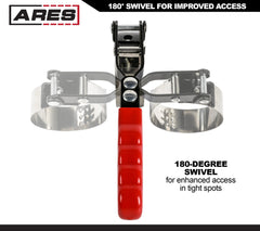 ARES swivel oil filter wrench extra large 121-133mm tackles stubborn filters with ease.
