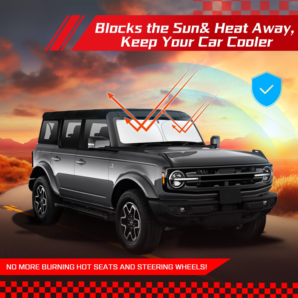 ARISMOTOR 210t reflective fabric blocks sunlight for interior protection.