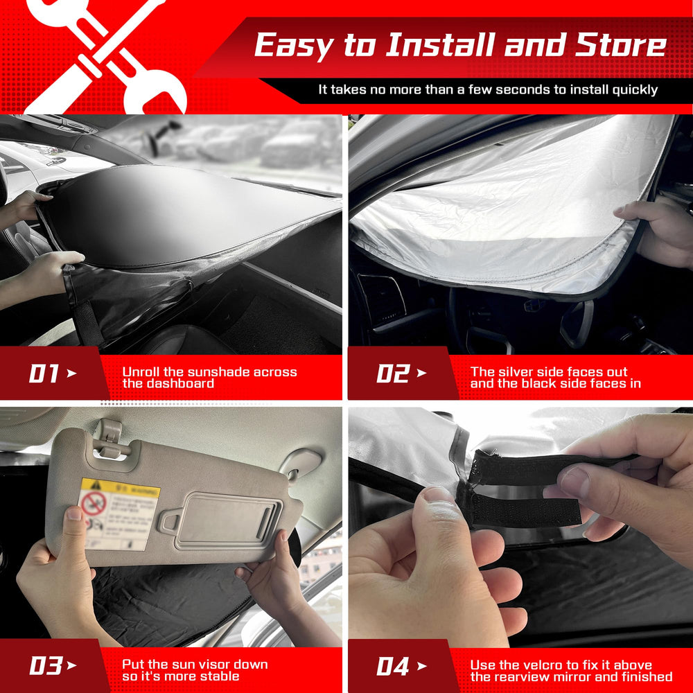 ARISMOTOR sunshade travels easily between cars thanks to foldable design.