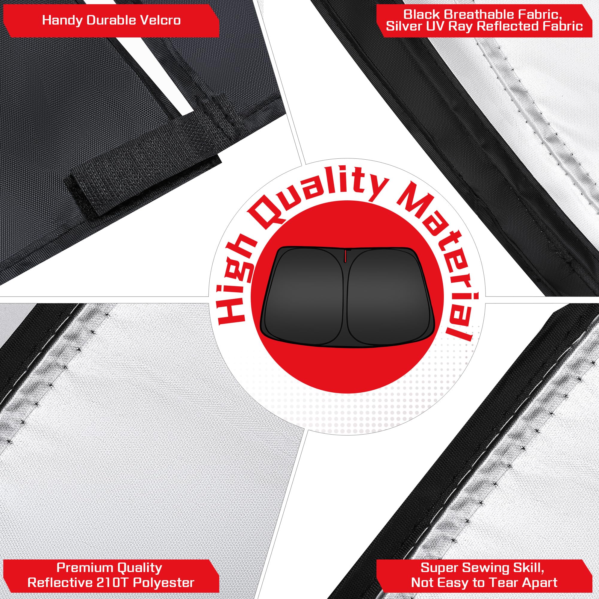 ARISMOTOR full-coverage fit covers entire windshield with no gaps