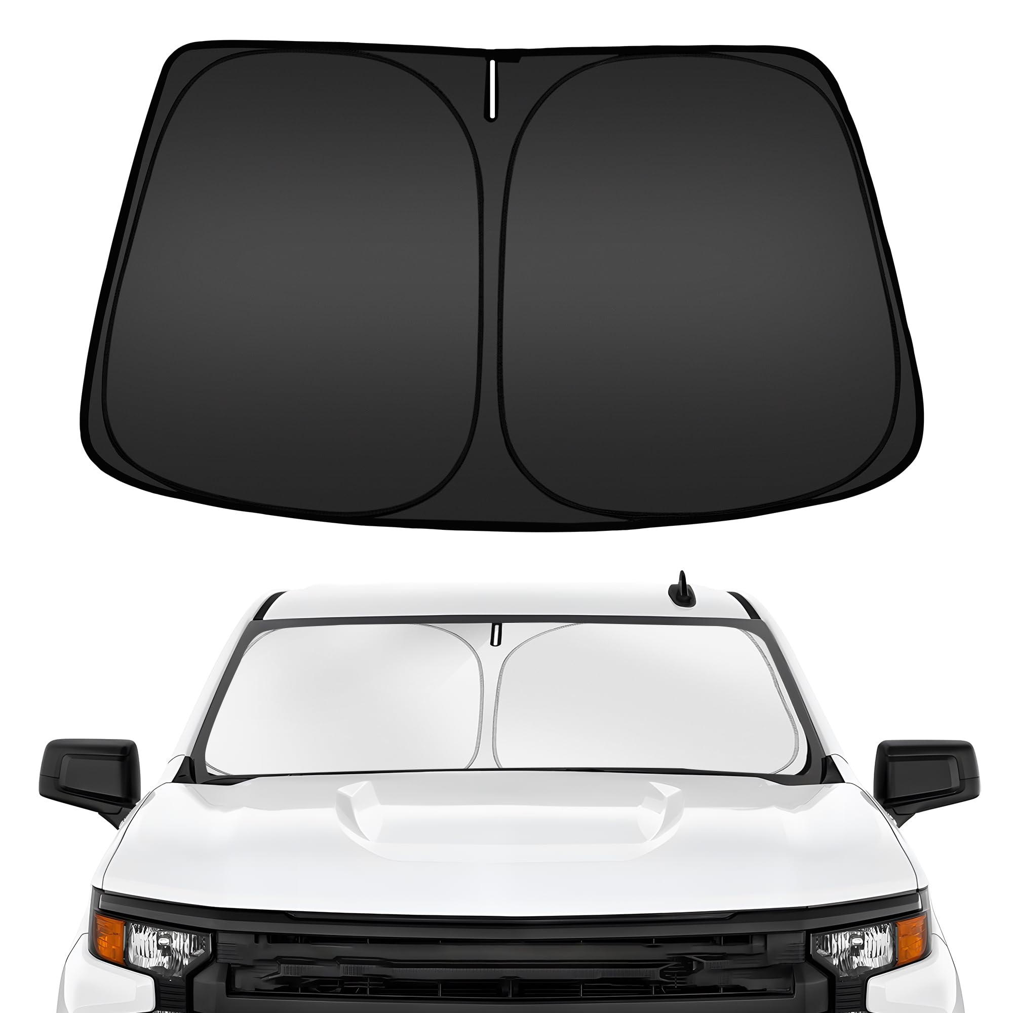 ARISMOTOR sun shade for Silverado 1500 with precise fit, reduces glare