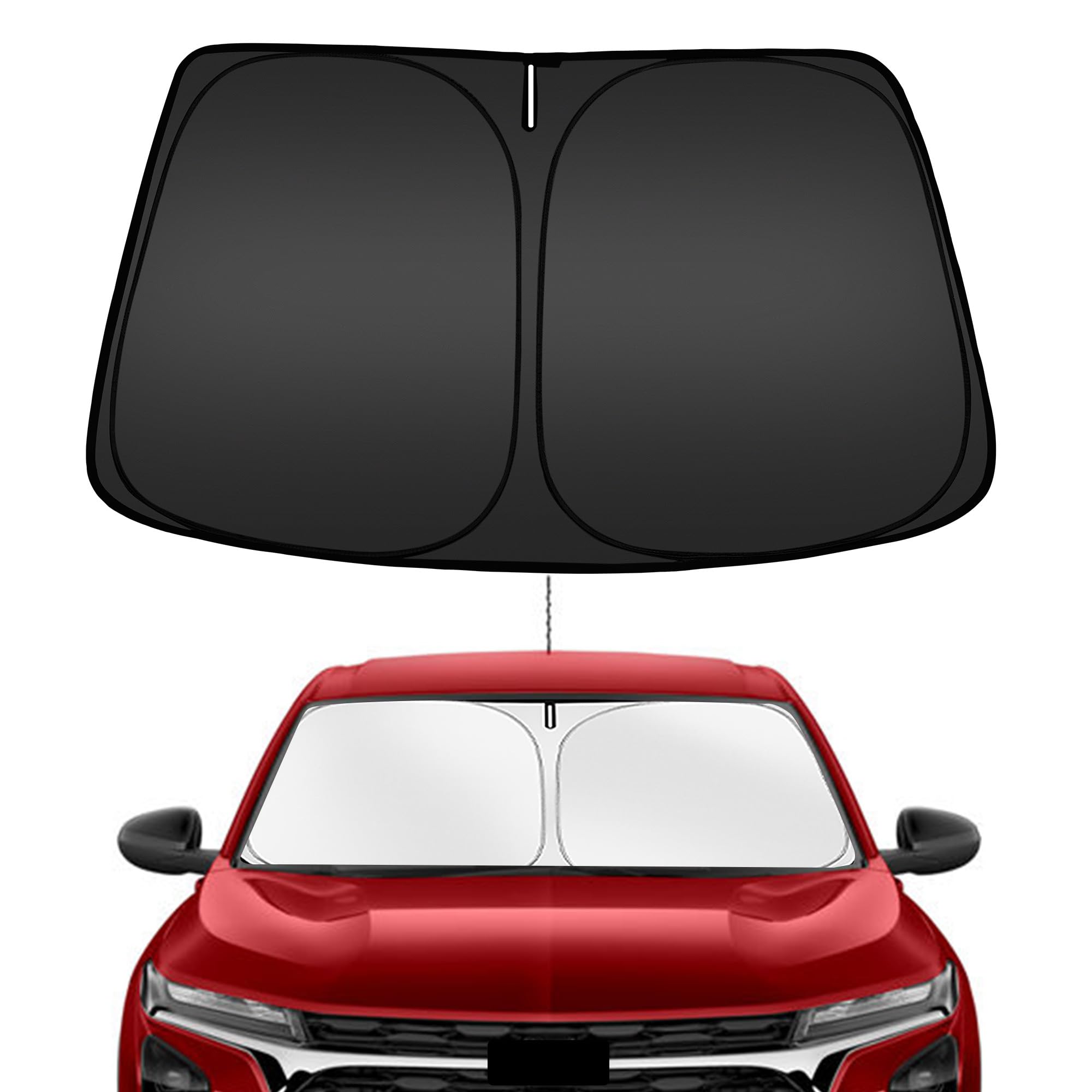 ARISMOTOR Trax windshield sunshade blocks UV rays and keeps the cabin cooler.