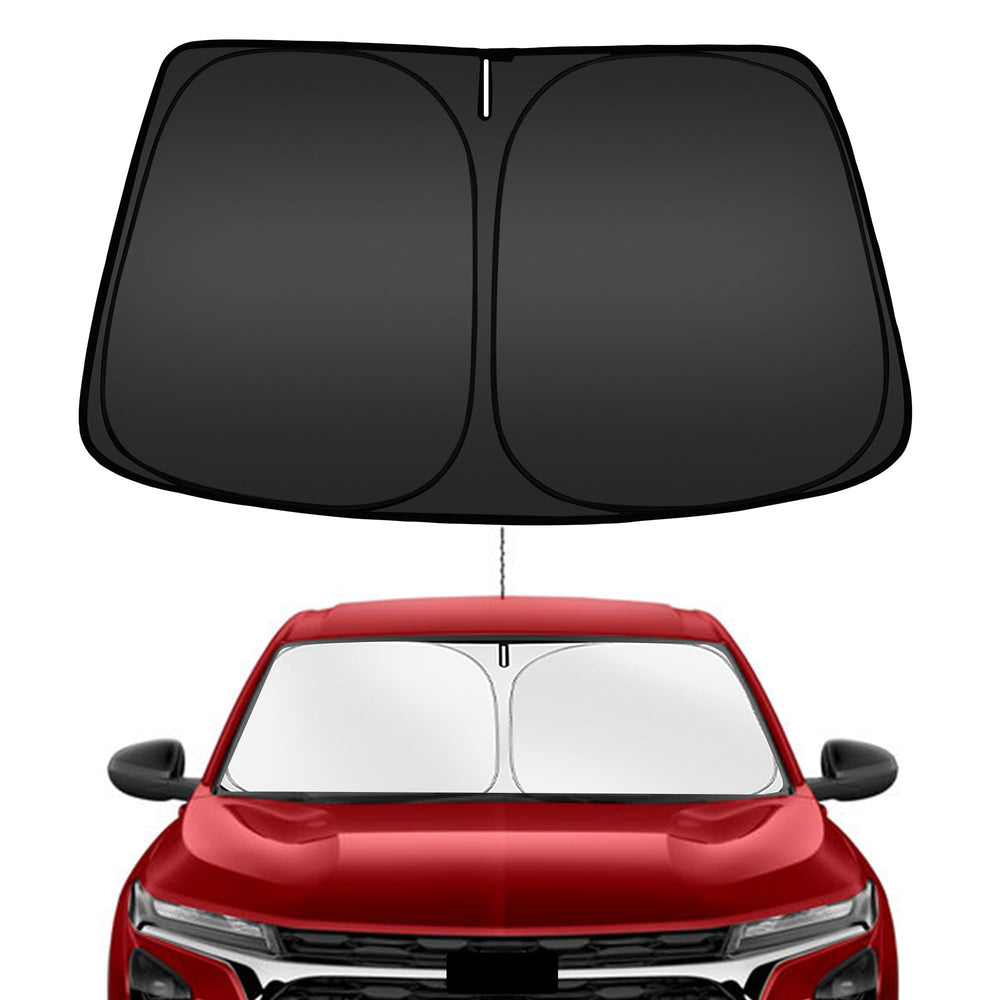 ARISMOTOR Trax windshield sunshade blocks UV rays and keeps the cabin cooler.