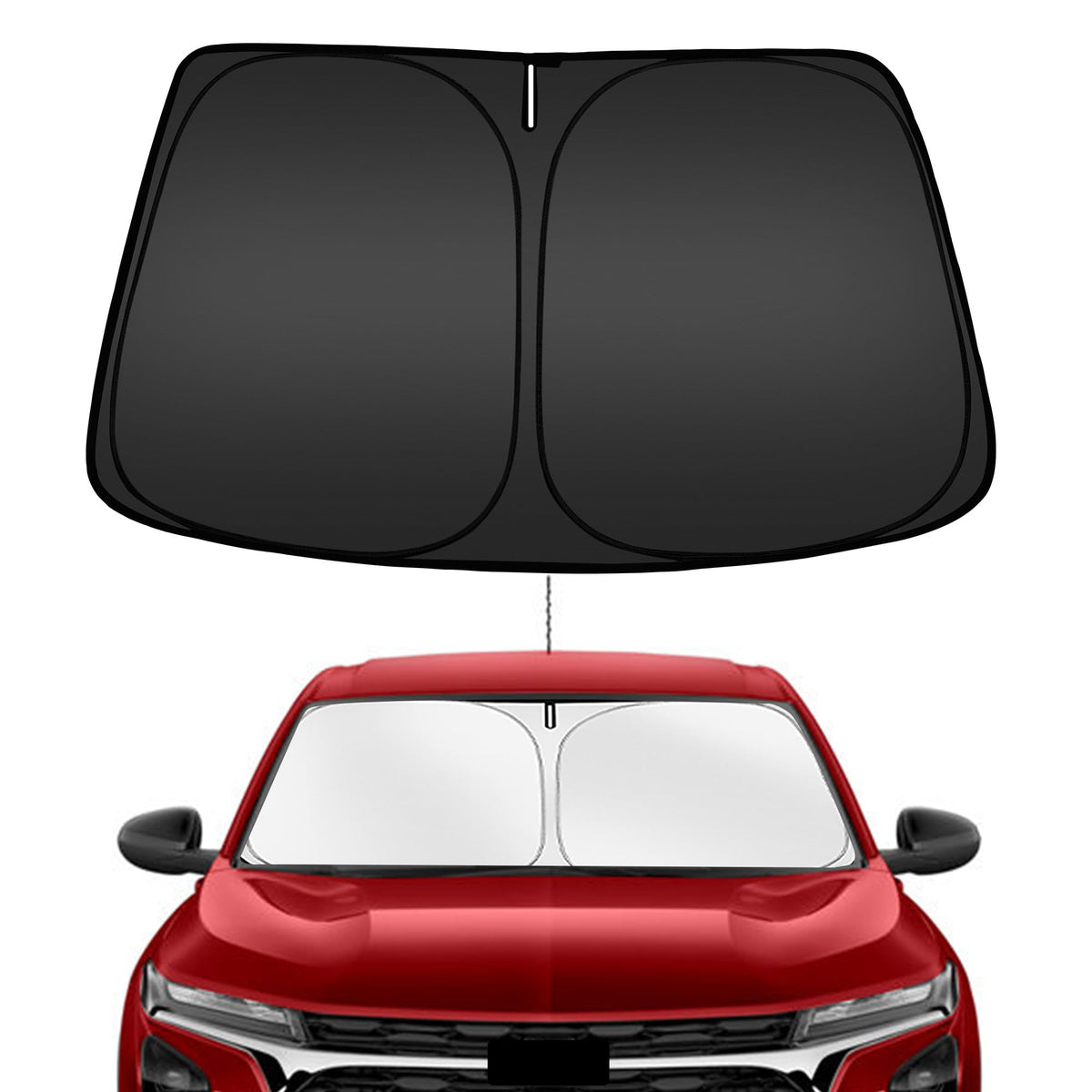 ARISMOTOR Trax windshield sunshade blocks UV rays and keeps the cabin cooler.