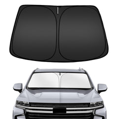 ARISMOTOR windshield shade on Tahoe with custom, gap-free fit