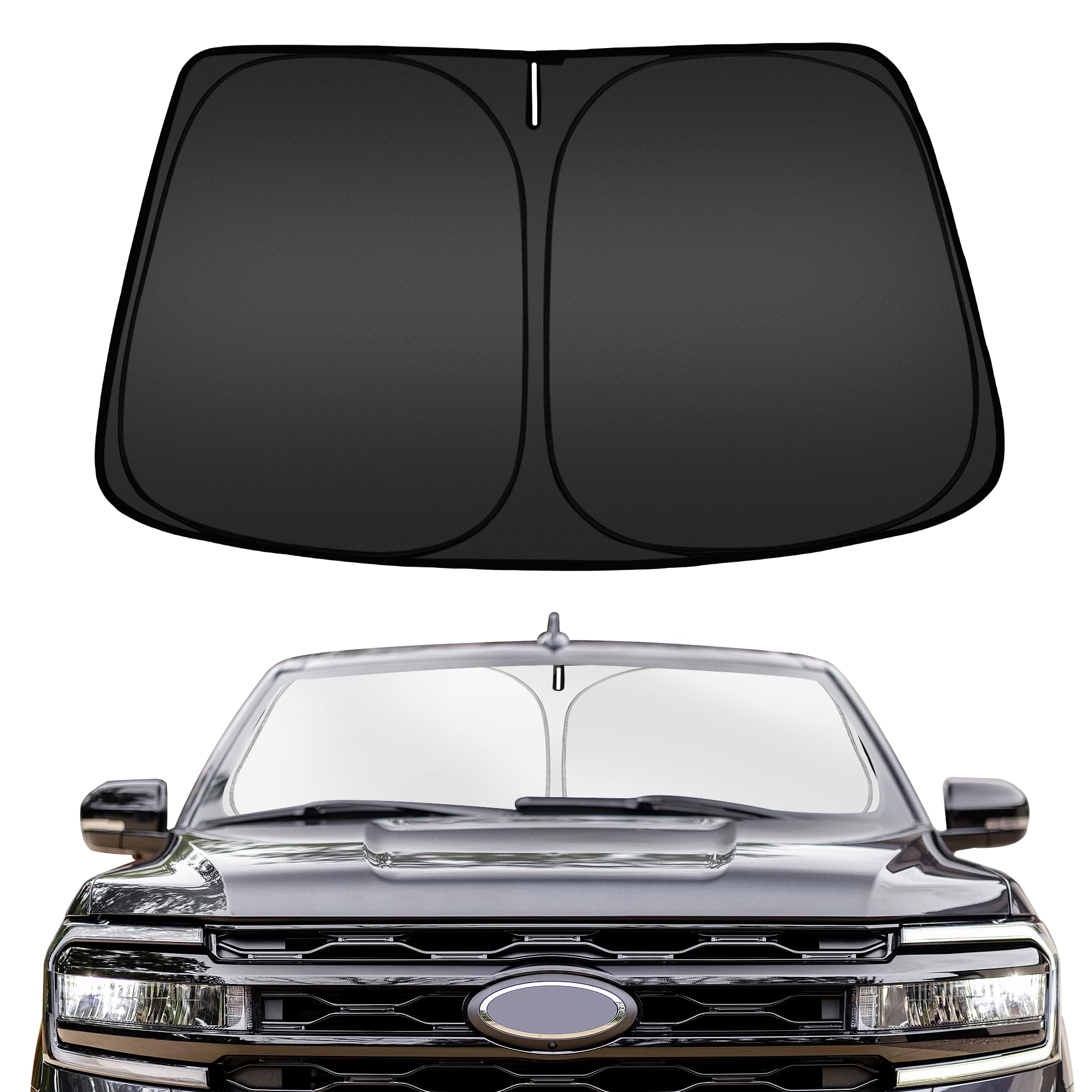 ARISMOTOR windshield sun shade with custom fit for Ford Expedition blocks sun heat