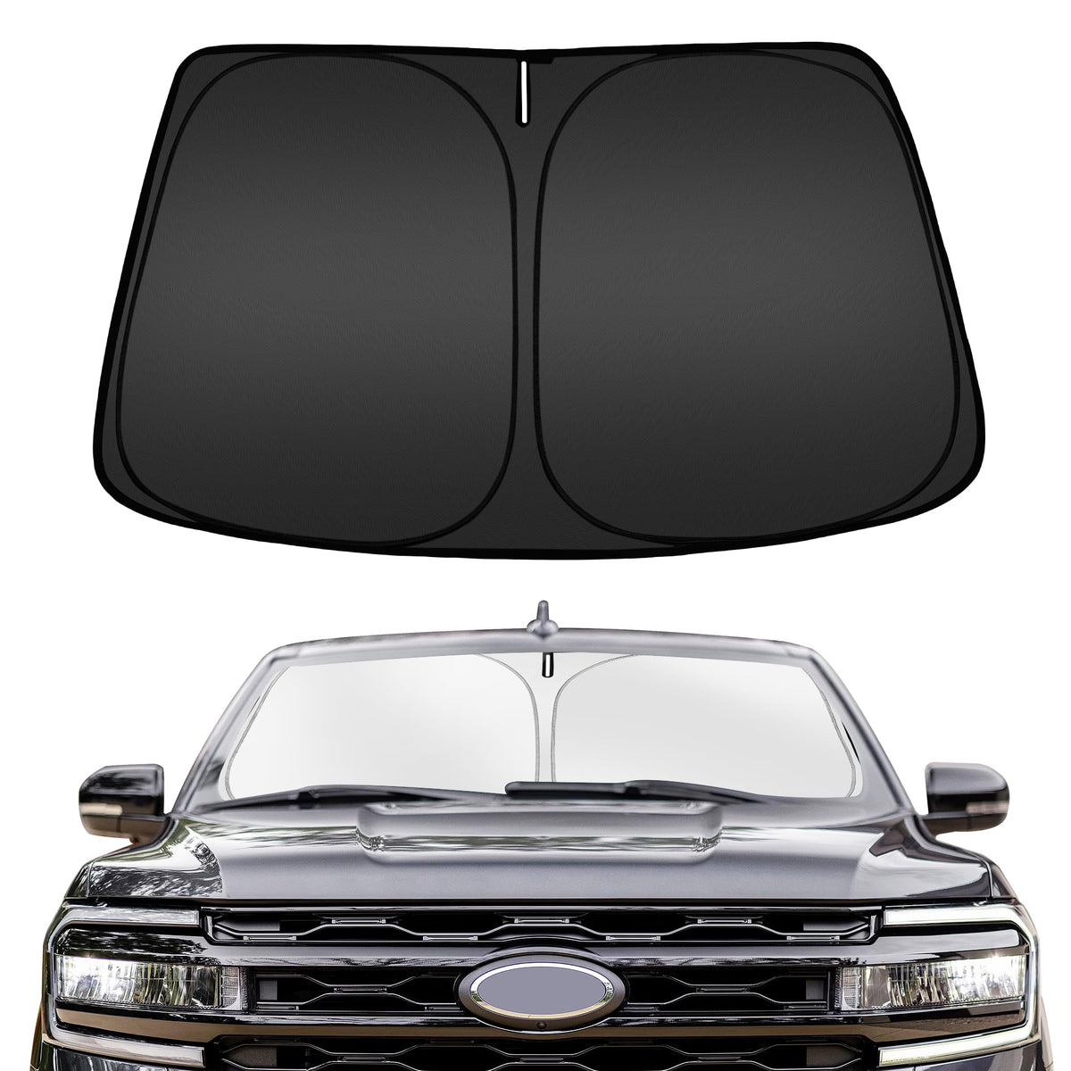 ARISMOTOR windshield sun shade with custom fit for Ford Expedition blocks sun heat