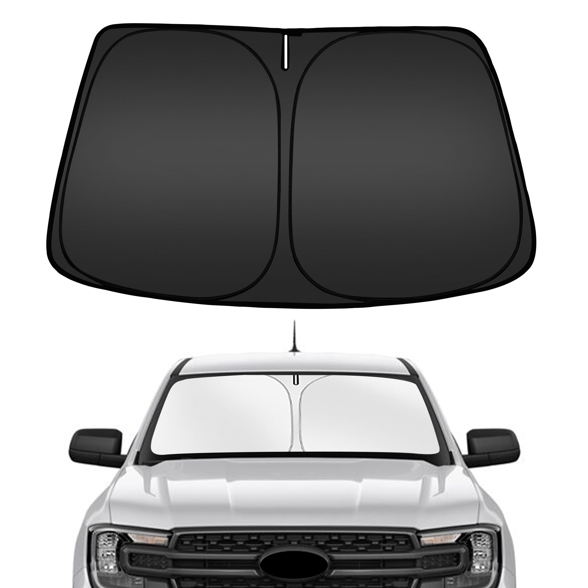 ARISMOTOR windshield sun shade for Ford Ranger front view blocks UV rays for cooler cabin
