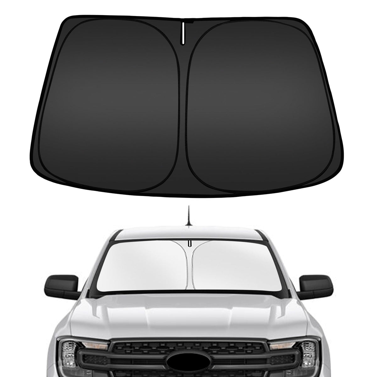 ARISMOTOR windshield sun shade for Ford Ranger front view blocks UV rays for cooler cabin