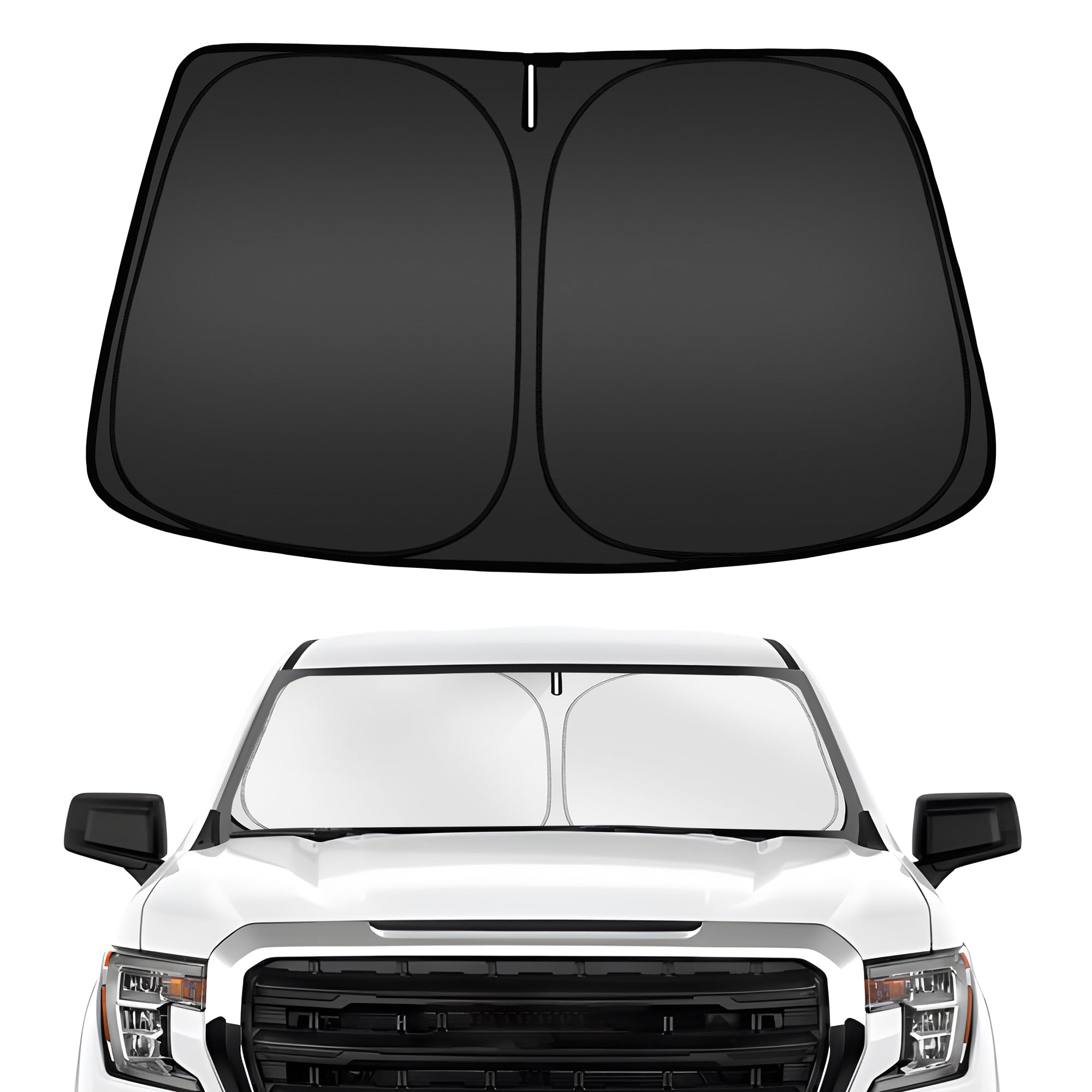 ARISMOTOR windshield sun shade front view blocks UV rays and lowers interior heat.