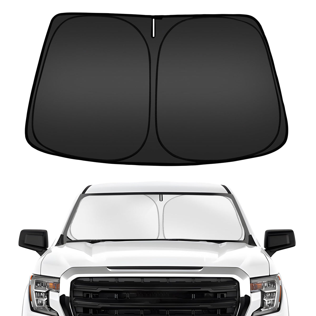 ARISMOTOR windshield sun shade front view blocks UV rays and lowers interior heat.