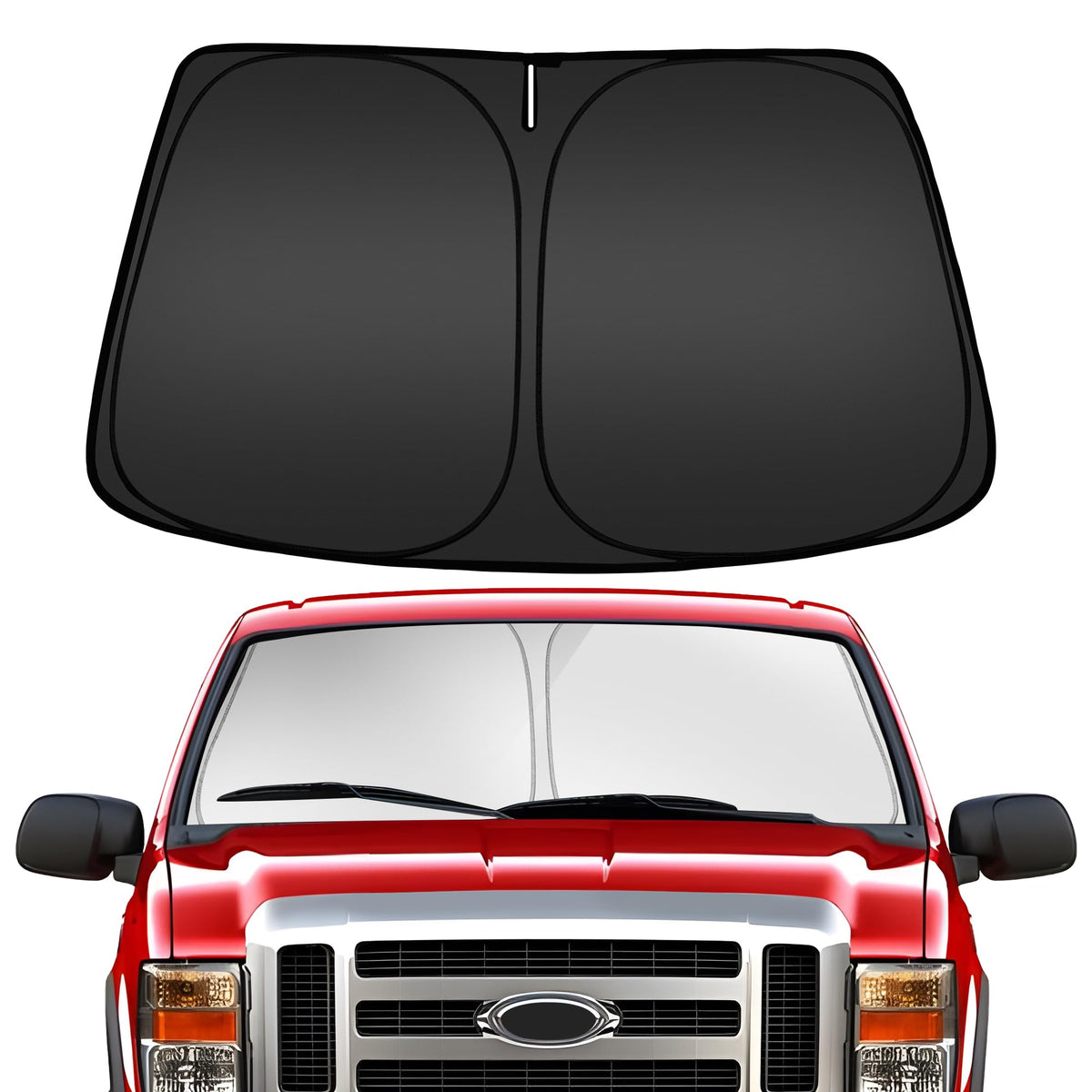 ARISMOTOR windshield sun shade full-coverage for Ford F-Series protects interior from heat