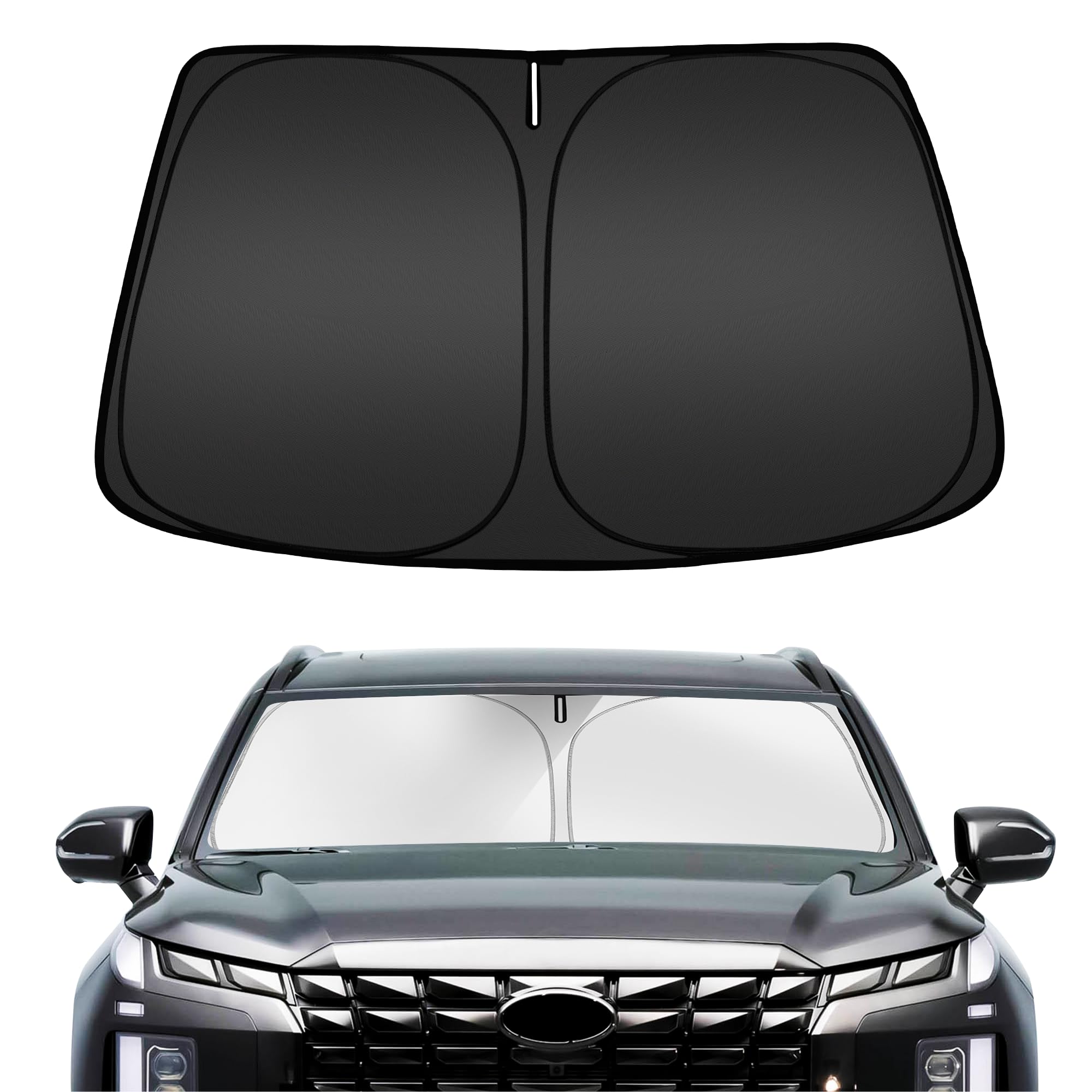 ARISMOTOR windshield sun shade for Hyundai Palisade with precise custom fit and full coverage.