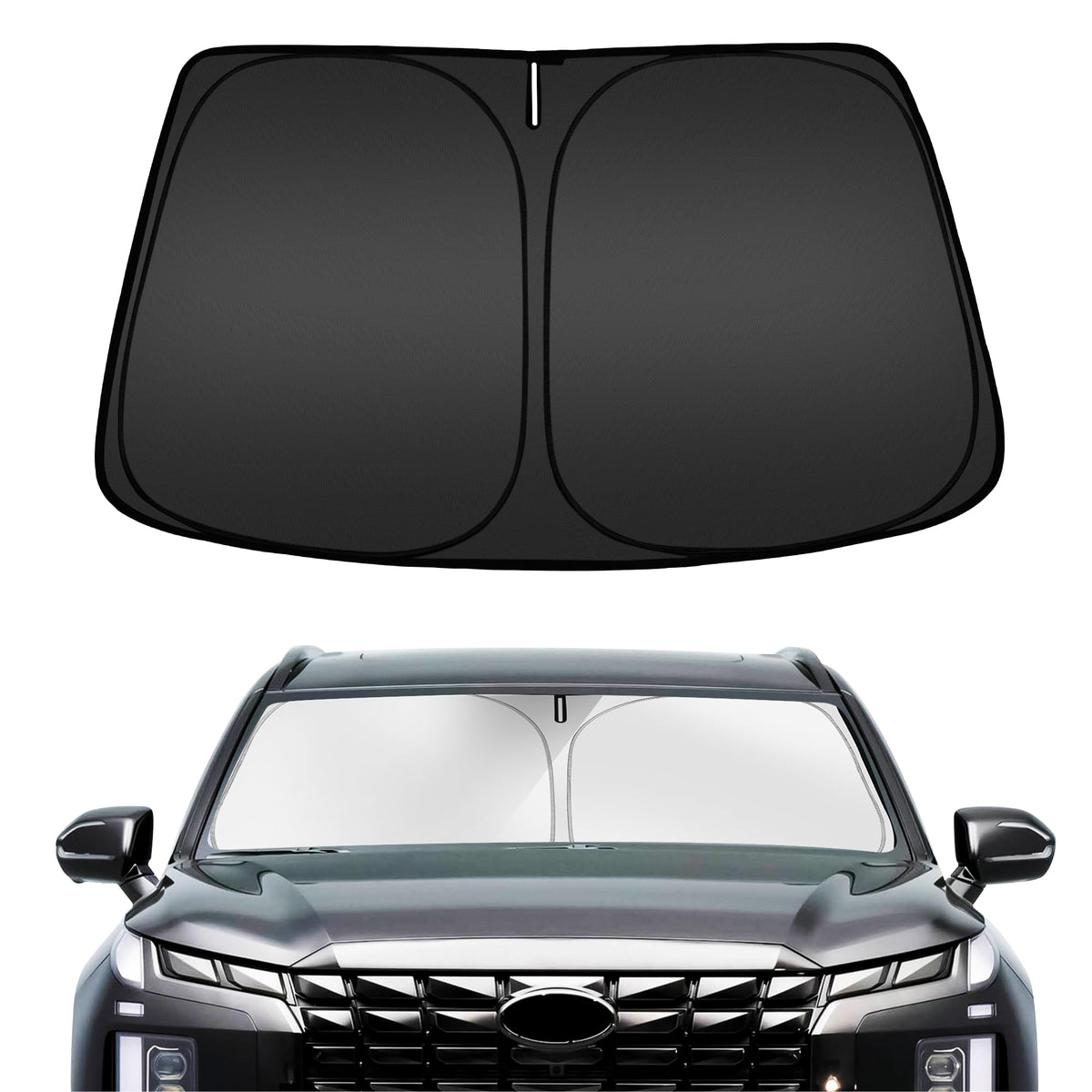 ARISMOTOR windshield sun shade for Hyundai Palisade with precise custom fit and full coverage.