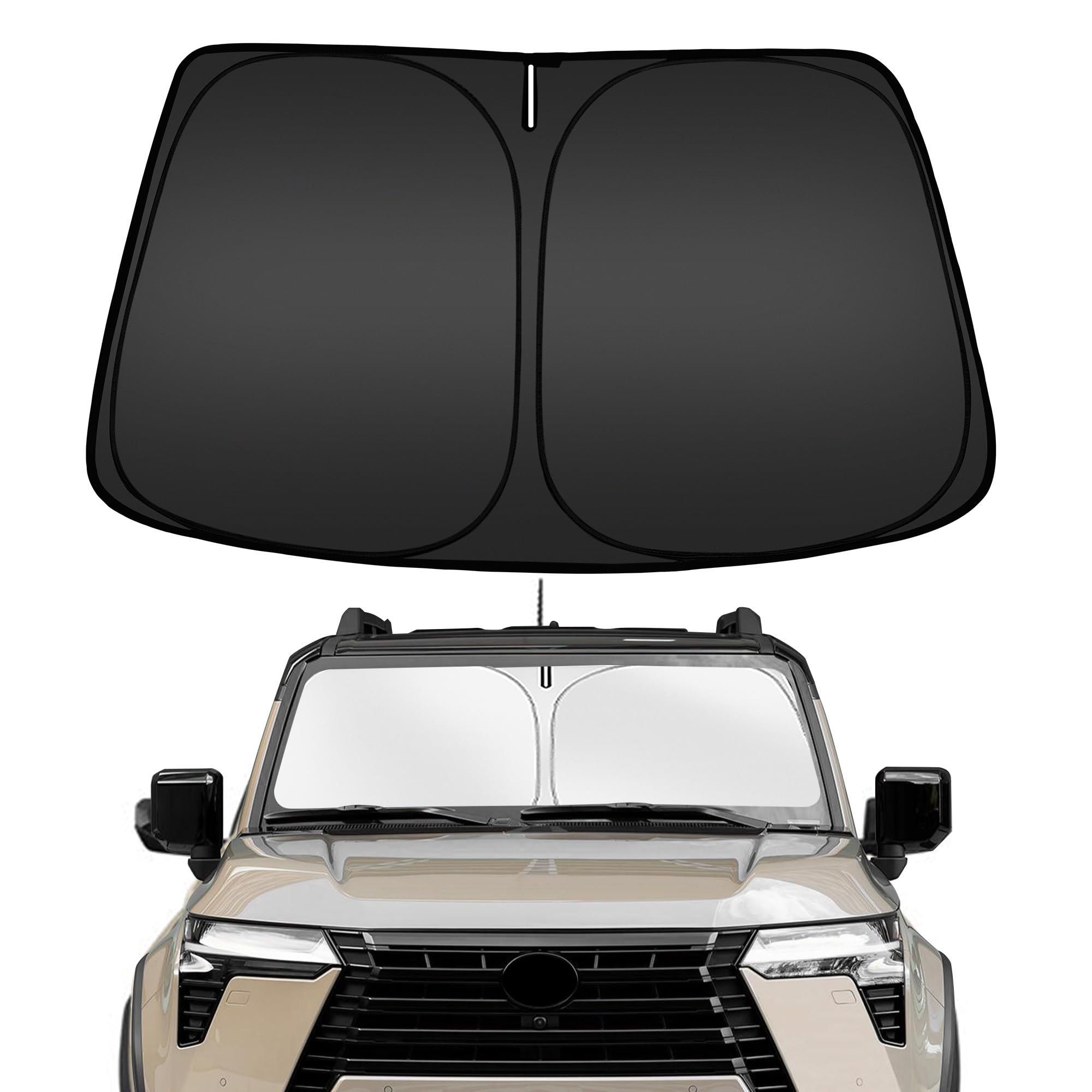 ARISMOTOR windshield sun shade for Lexus GX 550 blocks UV rays and keeps cabin cooler.