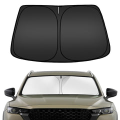 ARISMOTOR windshield sun shade for Mazda CX-50, perfect fit and easy bag storage.