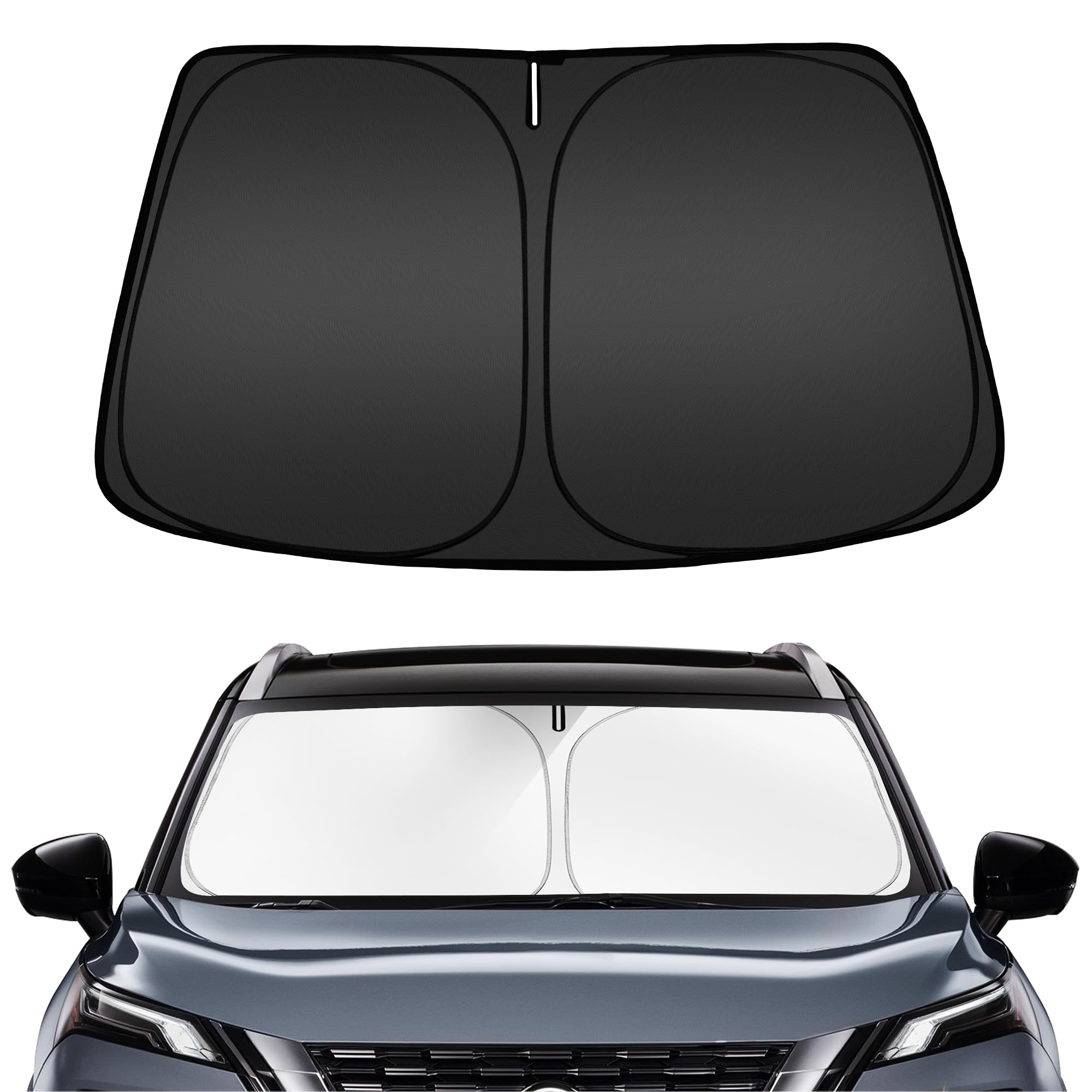 ARISMOTOR windshield sun shade for Nissan Rogue with custom fit and full-coverage protection
