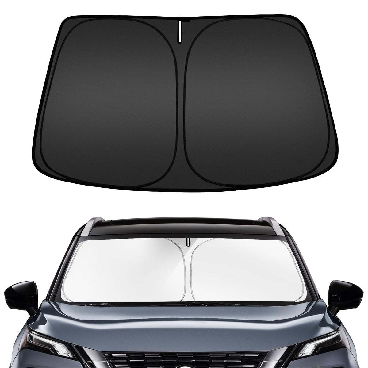 ARISMOTOR windshield sun shade for Nissan Rogue with custom fit and full-coverage protection