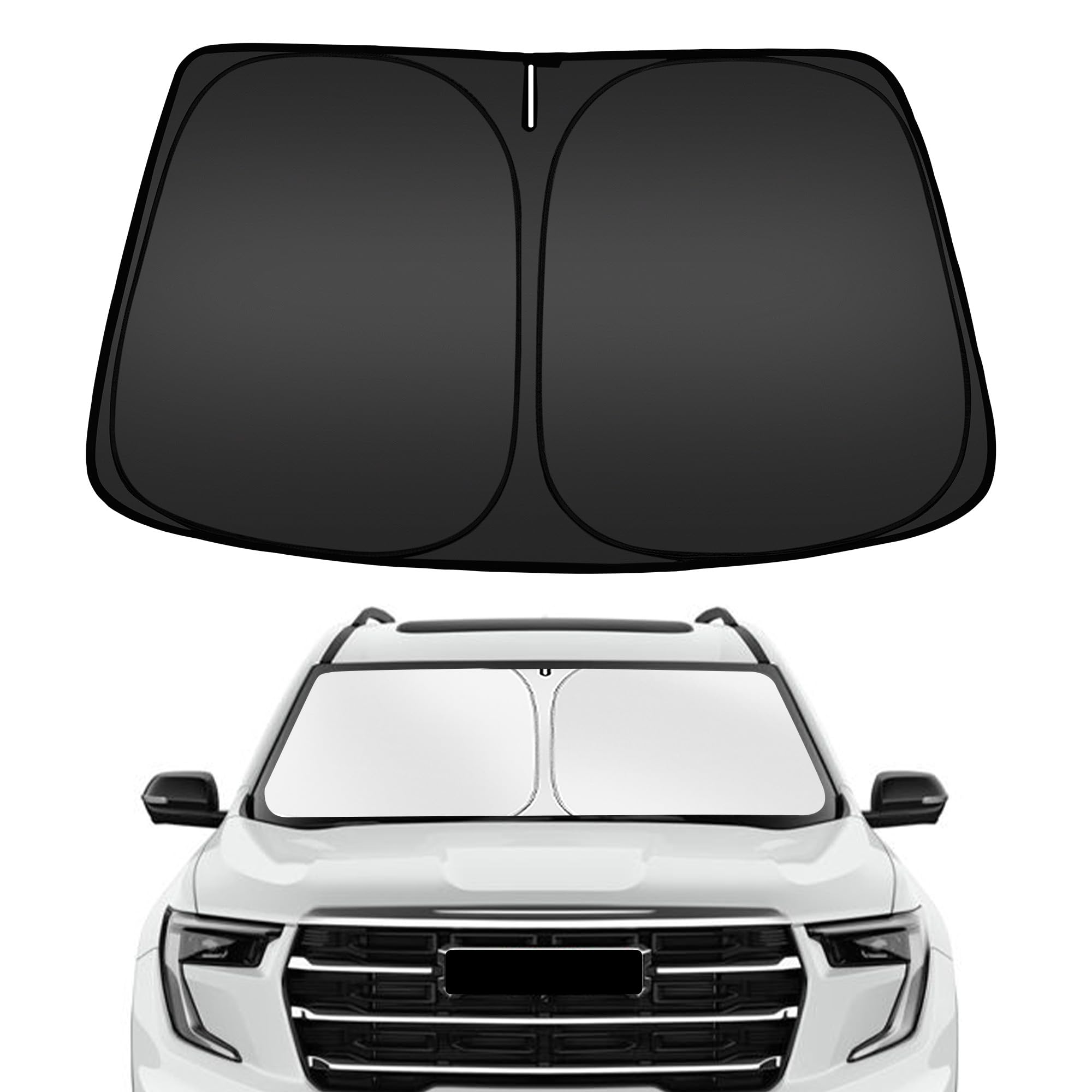 ARISMOTOR windshield sunshade on GMC Acadia front window protecting from sun and heat
