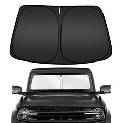 ARISMOTOR windshield sunshade for Ford Bronco 2021-2026 shields the cabin from UV rays.