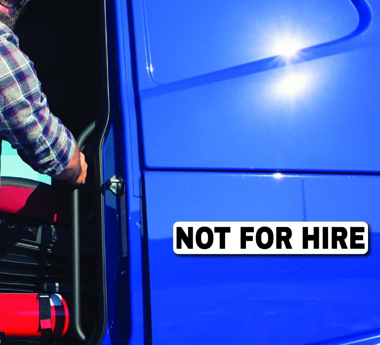 ArkWisdom Not for Hire magnets on truck door with clear installation details.