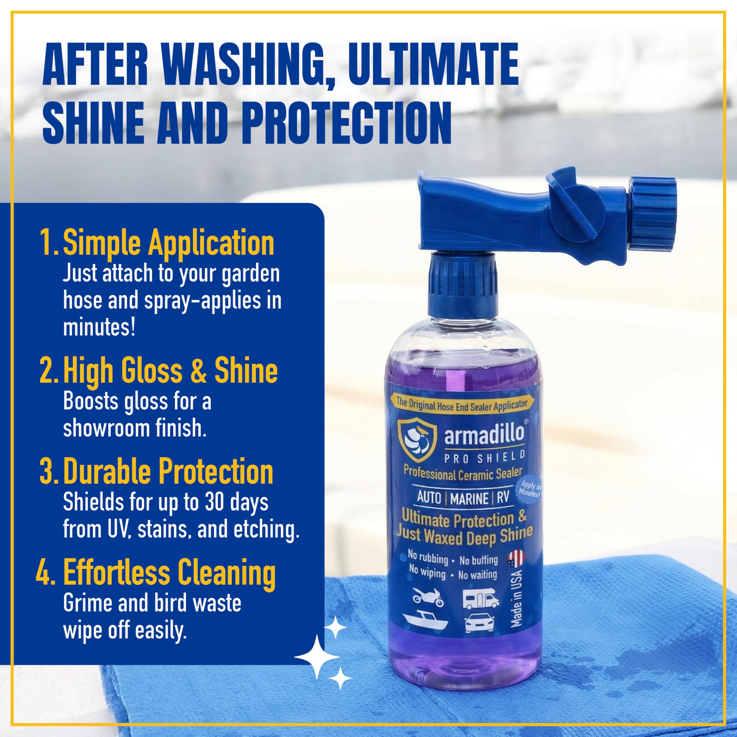 Armadillo Pro Shield safe on multiple surfaces like glass and plastic.