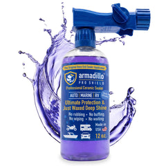 Armadillo Pro Shield spray application on painted surfaces for quick, even protection.