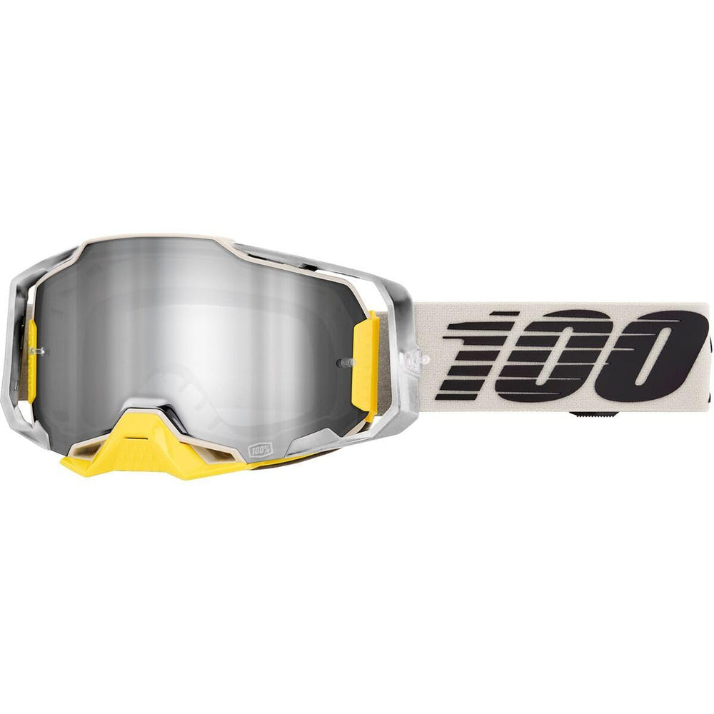 100% Armega Goggles Viggo angled view showing ultra-clear vision for precise riding
