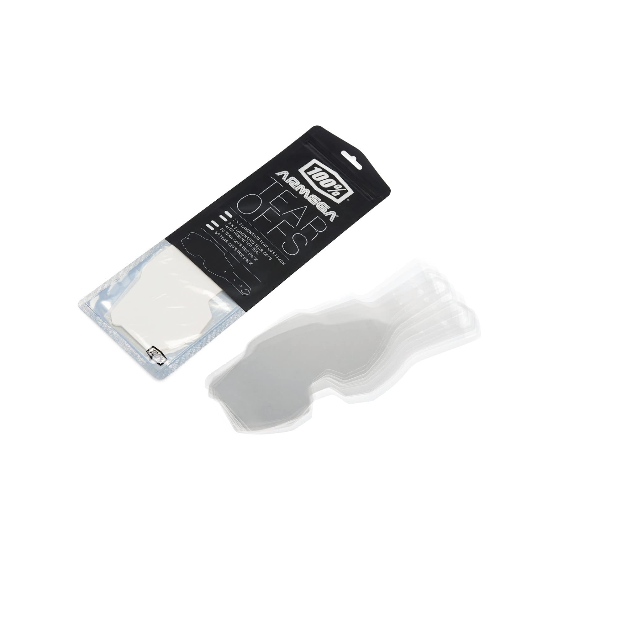 100% ARMEGA standard tear-offs for Armega goggles keep lenses clear during activity