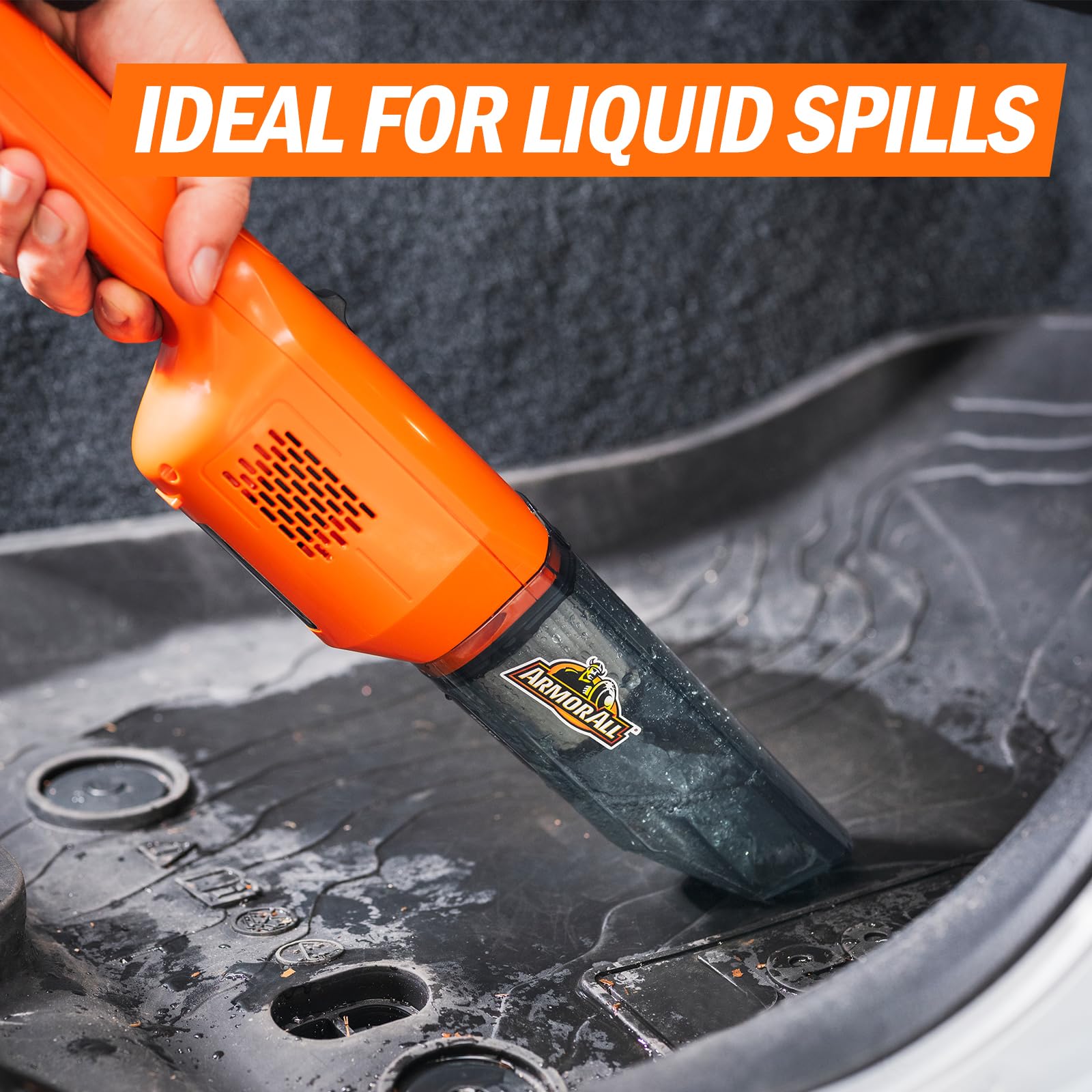 Armor All AA12V2 orange dust cup removal enables neat cleanup