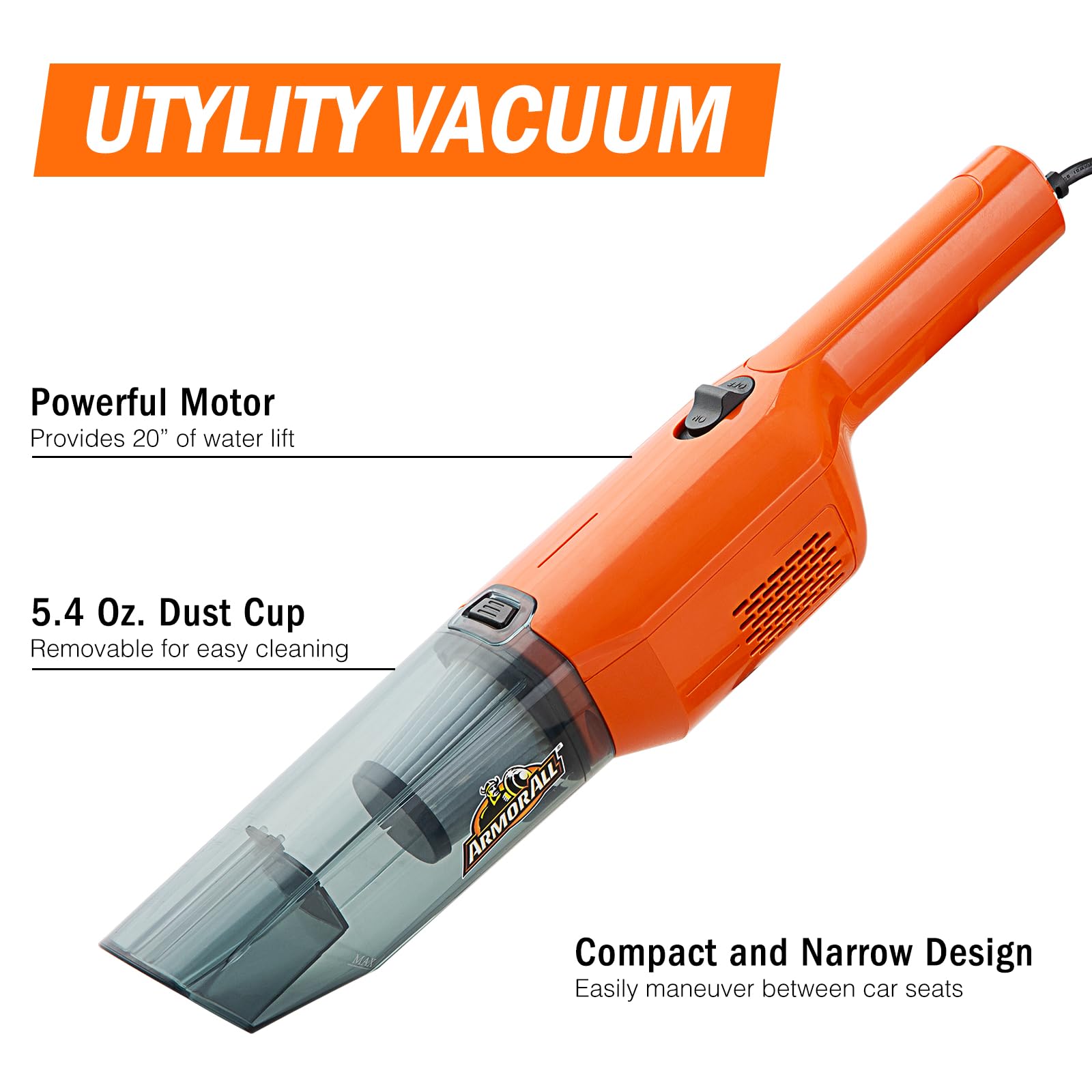Armor All AA12V2 orange side view highlighting lightweight handling
