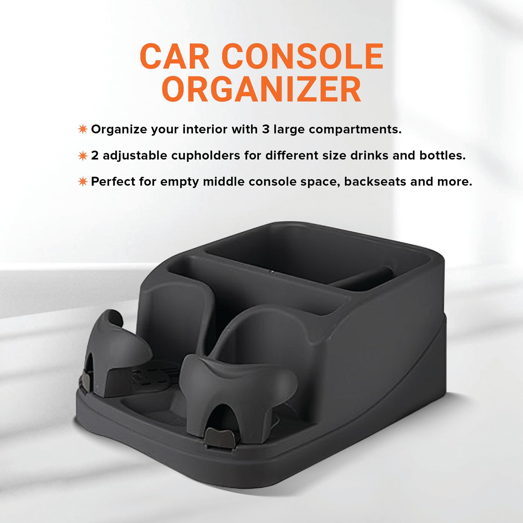 Armor All adjustable cup holders keep beverages stable during turns and bumps.
