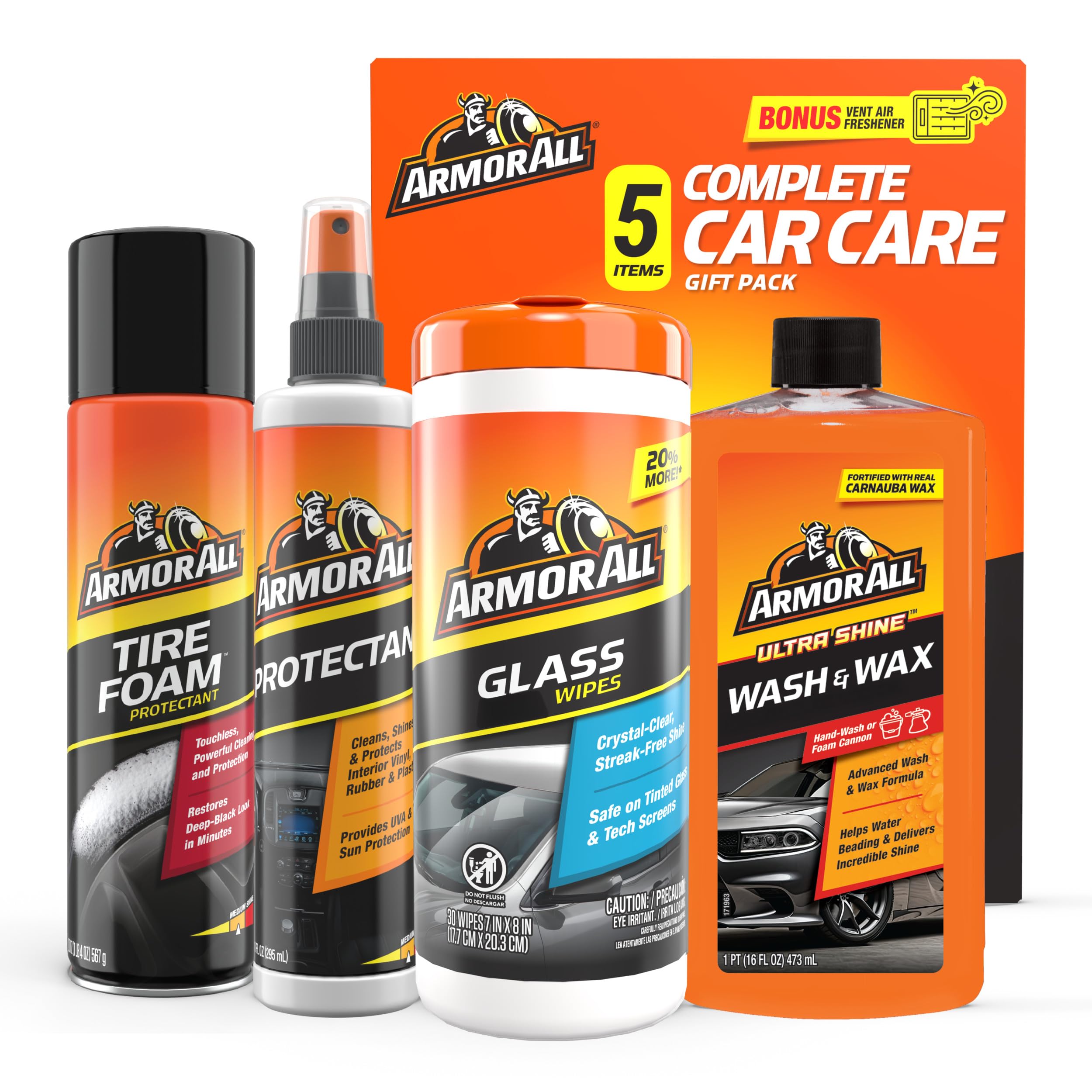 Armor All car wash and wax concentrate bottle for deep cleaning and radiant color.