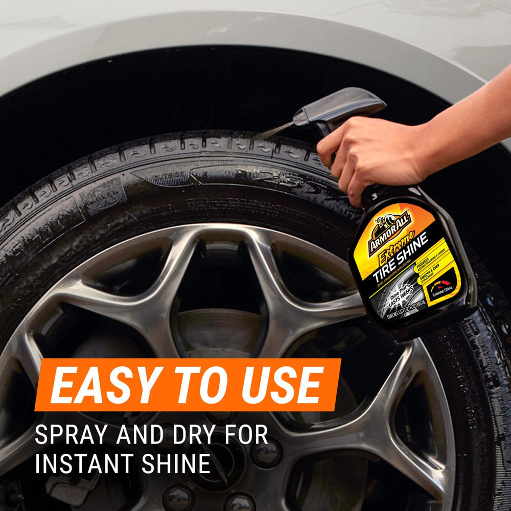 Six-pack display of Armor All Extreme Tire Shine Spray for value