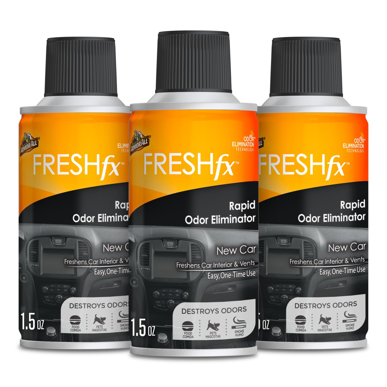 Armor All Fresh Fx Fogger 3-pack for fast odor elimination in cars.