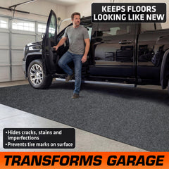 Armor All Garage Floor Mat absorbent top trapping spills before they spread.