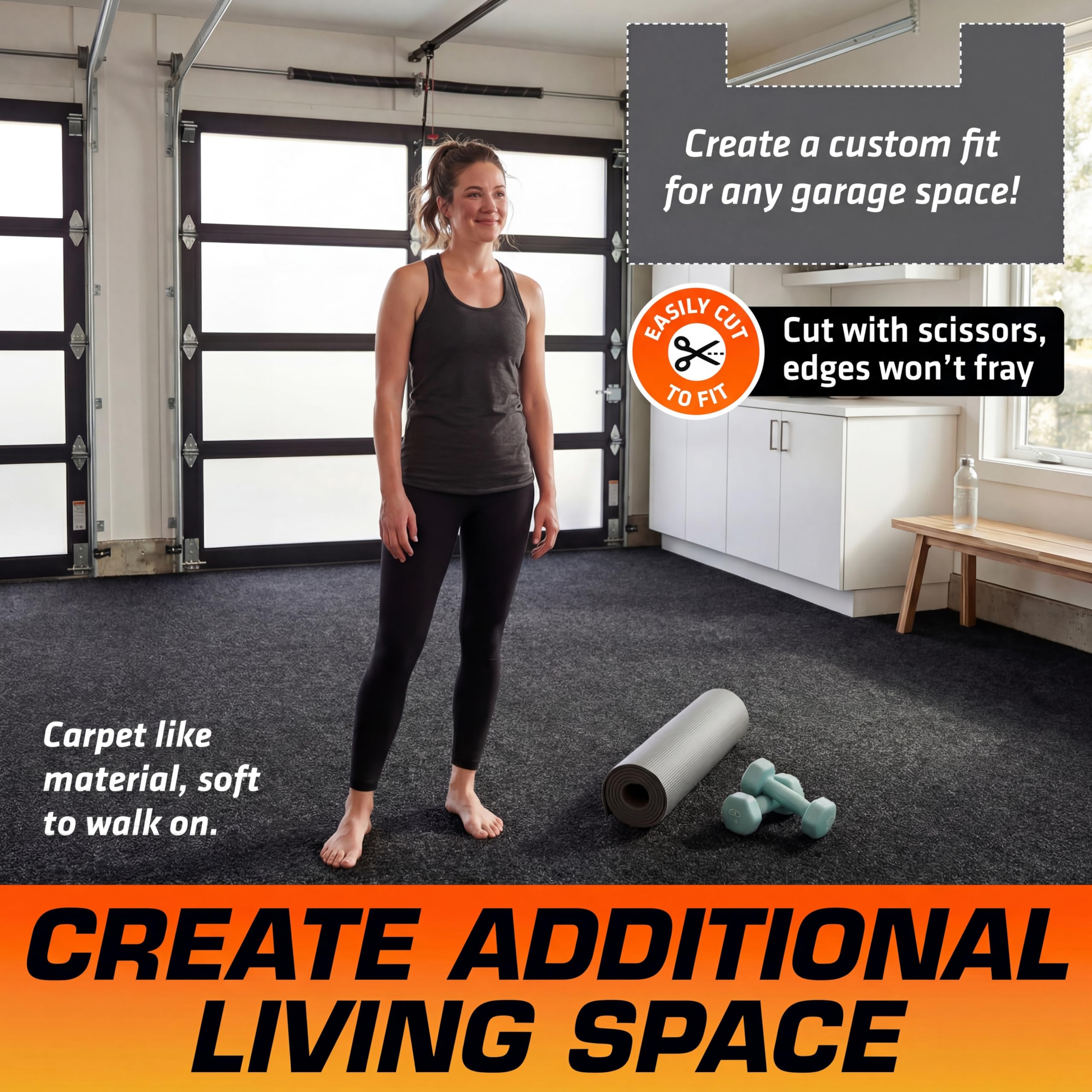 Armor All Garage Floor Mat multipurpose space for gym or play area.