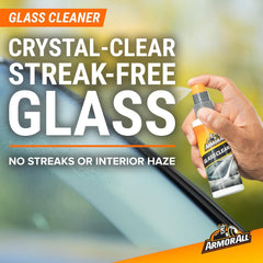 Armor All Glass Cleaner 4oz delivers a crystal-clear, streak-free windshield.