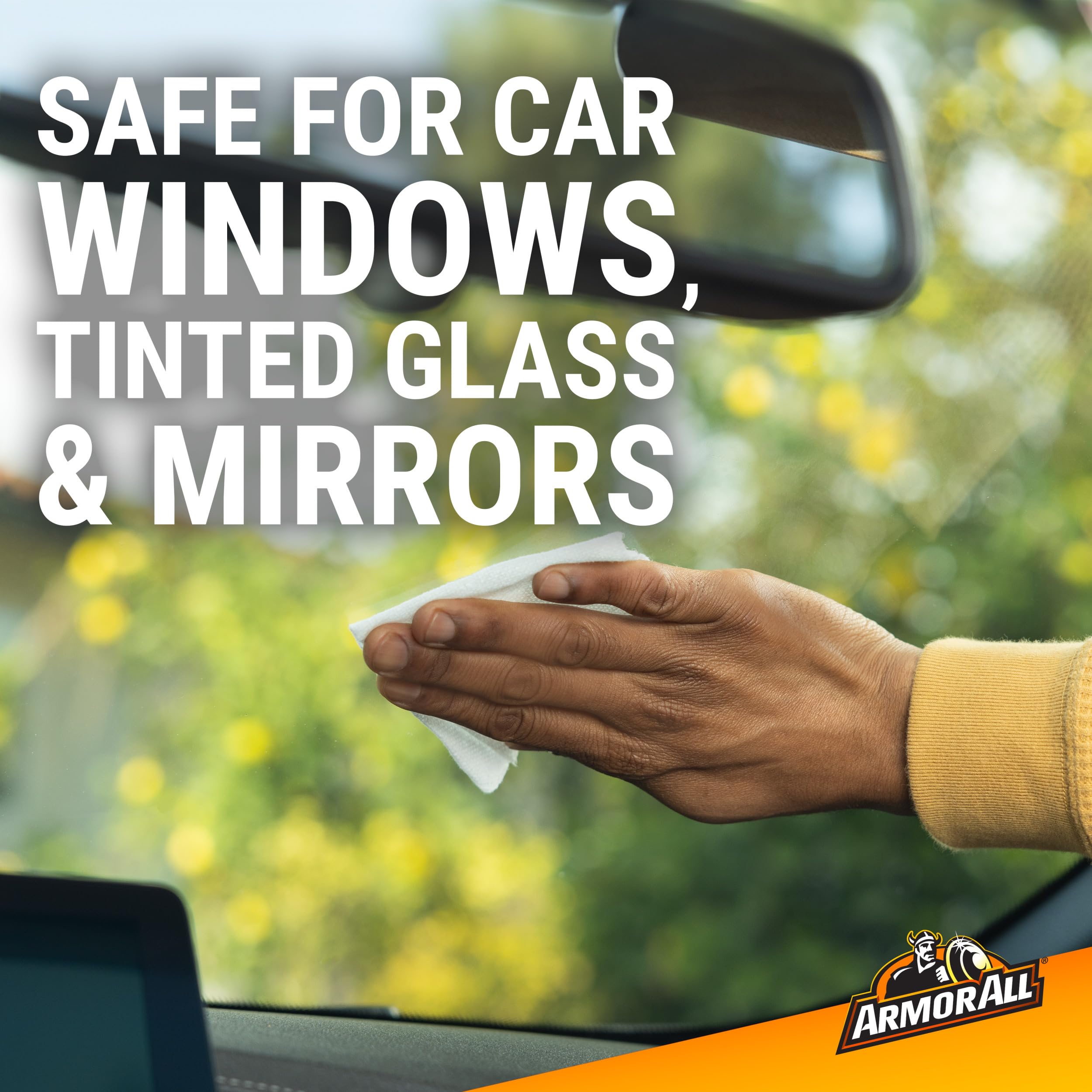 Armor All glass wipes remove filmy residue for streak-free shine.