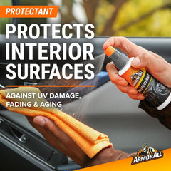 Armor All Original Protectant 4oz protects plastic and vinyl surfaces with a subtle shine.
