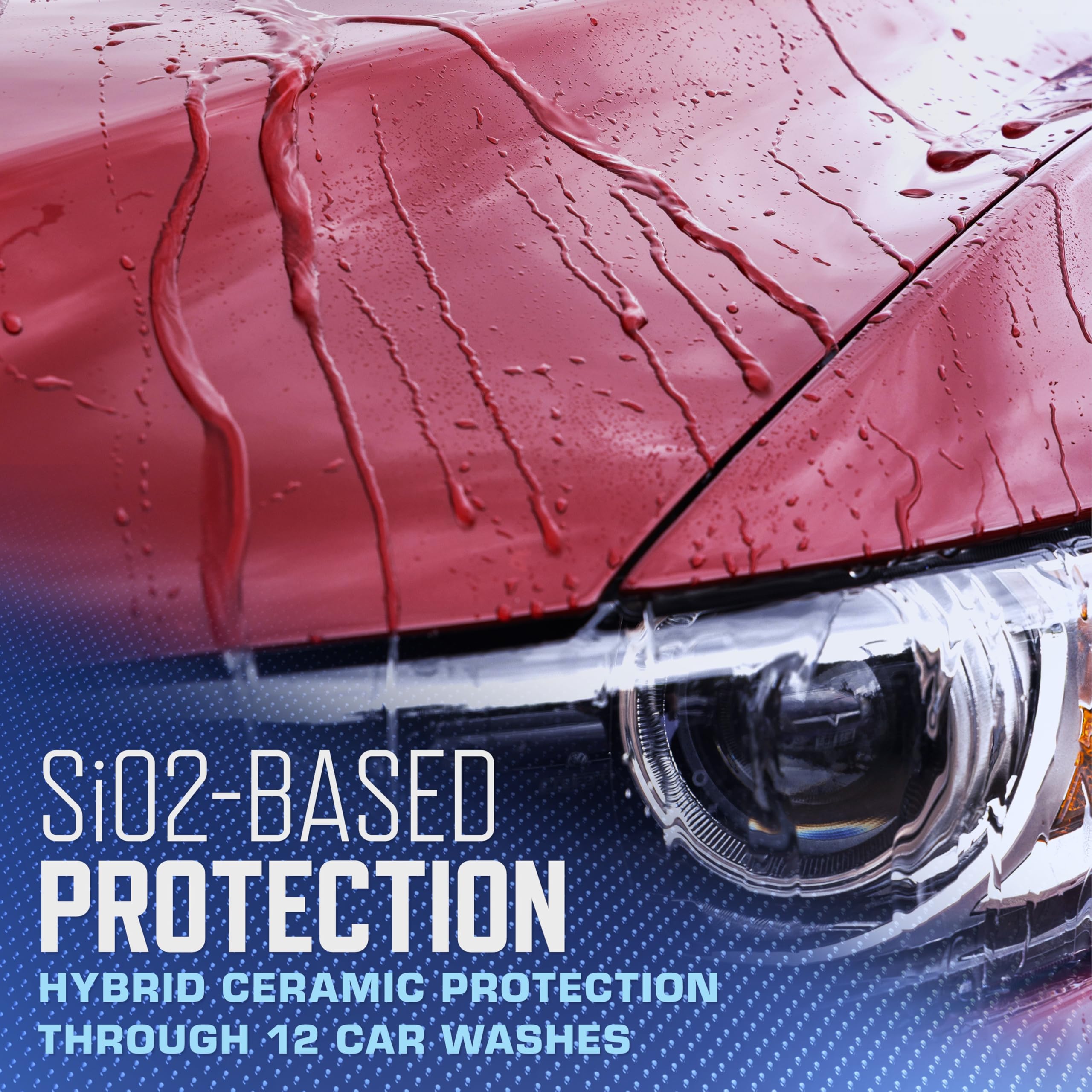 Water beading on a treated panel demonstrates extreme hydrophobic performance.