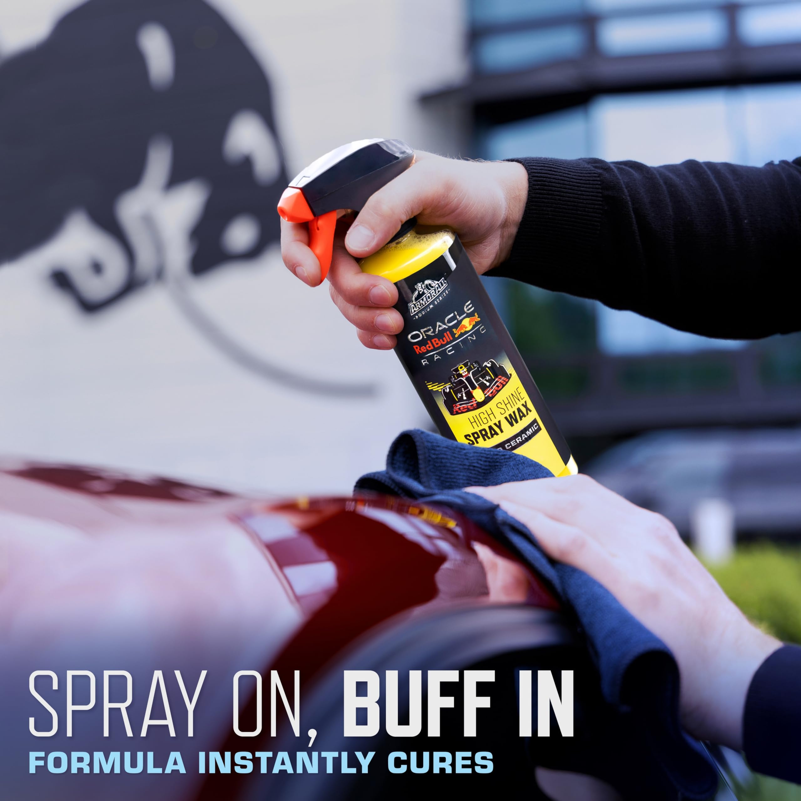 Armor All Podium Series spray action delivering even, fast-acting ceramic protection.