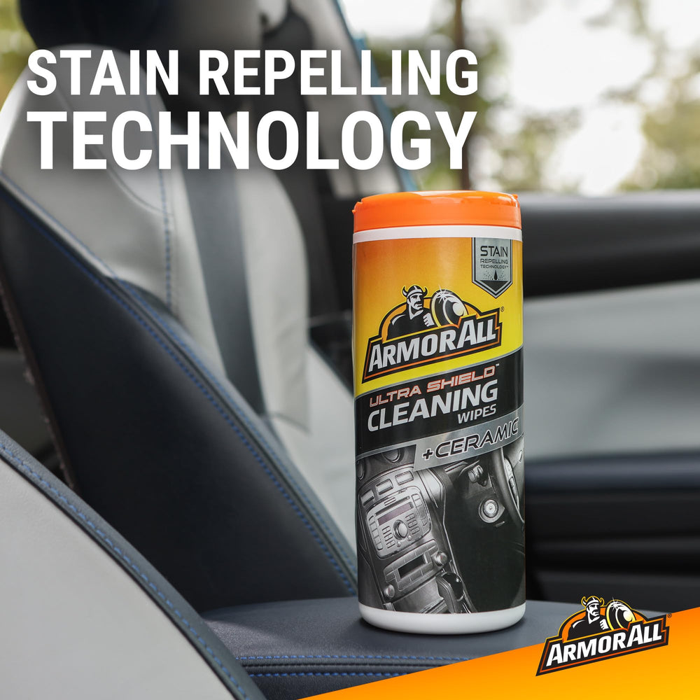 Armor All Ultra Shield wipes form a stain-repelling barrier on plastics.