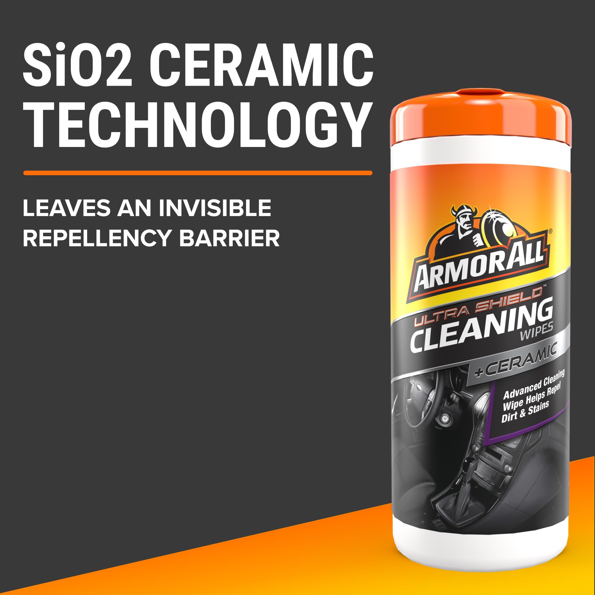 Armor All Ultra Shield wipes care for vinyl, rubber mats, and plastics.