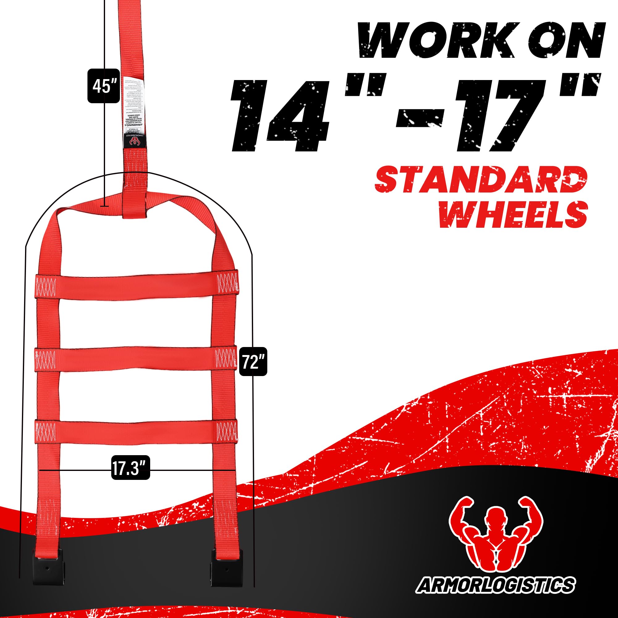 Flat hook end fittings provide quick, secure connections on the tow dolly.