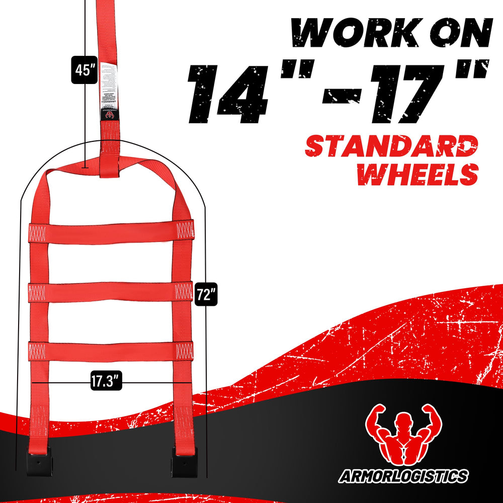 Flat hook end fittings provide quick, secure connections on the tow dolly.