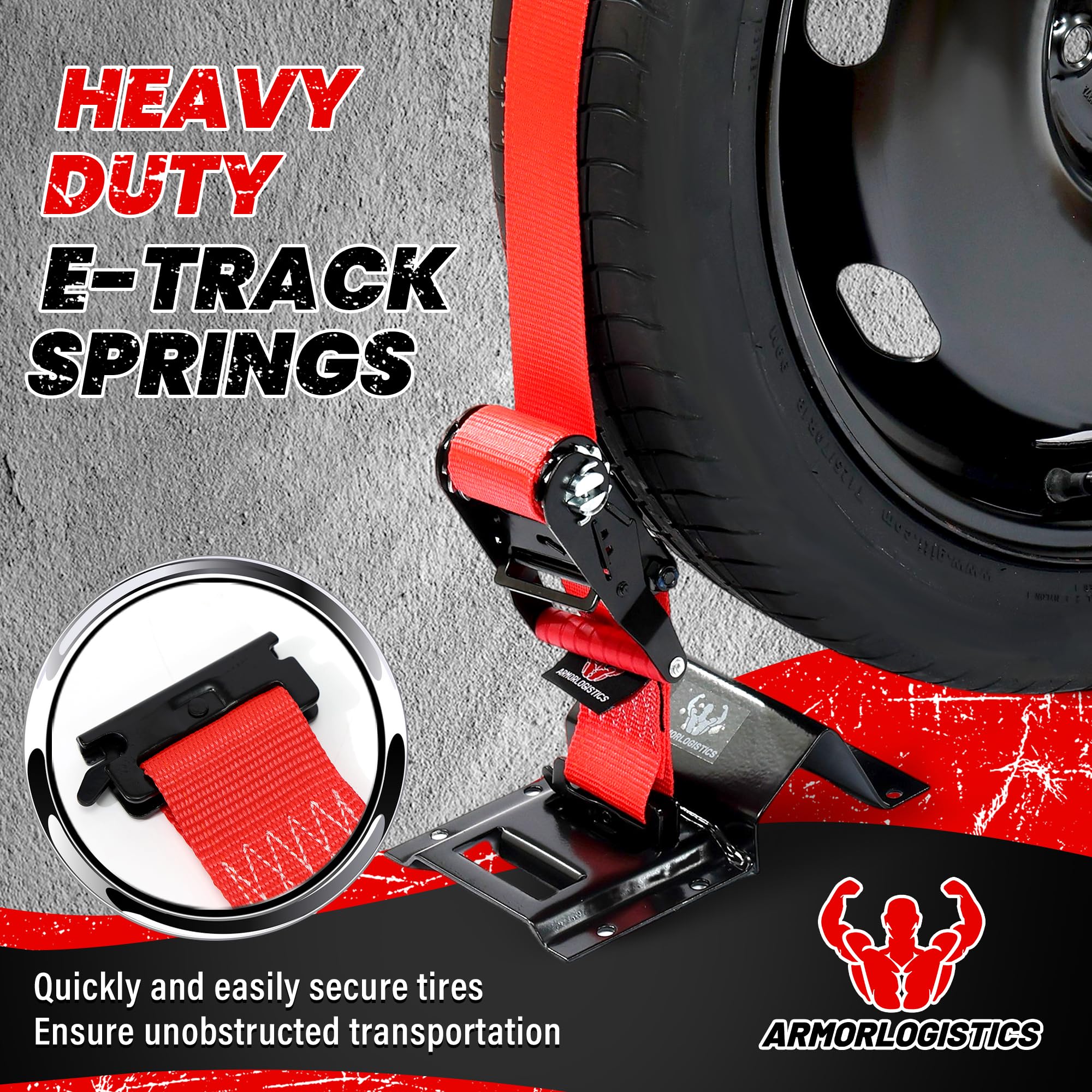 ARMORLOGISTICS two-by-six-foot ratchet straps for strong tire security