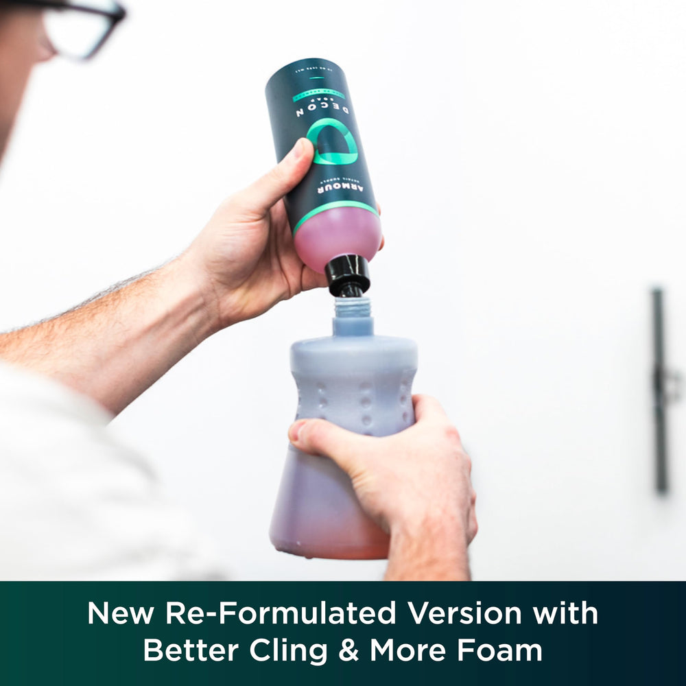 Biodegradable foam from Armour Decon Soap for eco-friendly cleaning